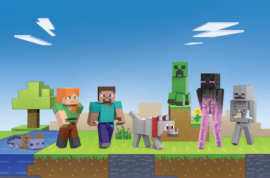 Minecraft Coffret Création de Monde, 7Figurines Articulées