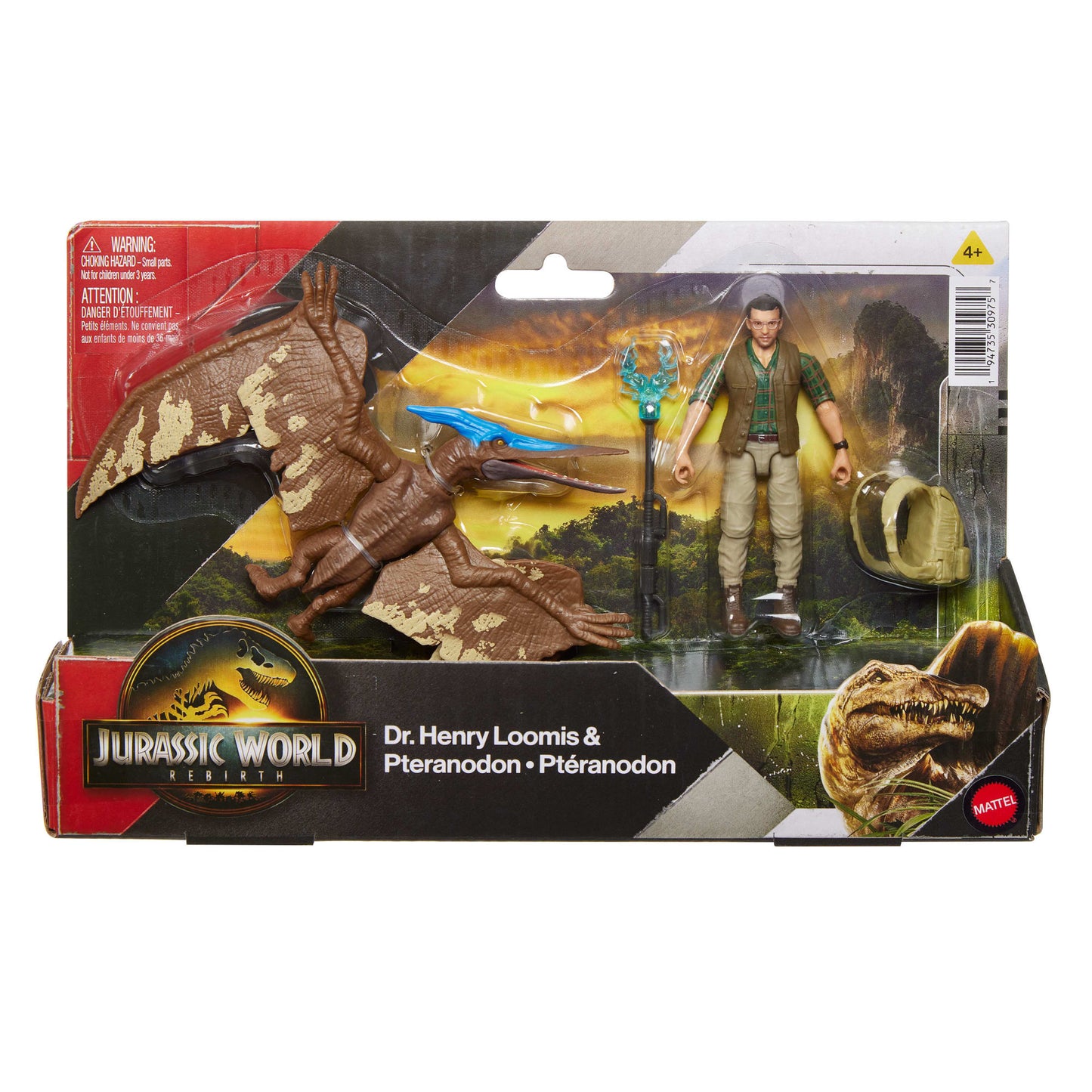 Jurassic World Rebirth Dr. Loomis & Pteranodon Figures Pack, Movie Accurate 3.75-Inch Scale