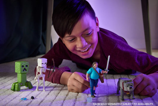 Minecraft Dennis The Wolf Action Figure & Accessories, 3.25-Inch Toy Set Inspired By A Minecraft Movie