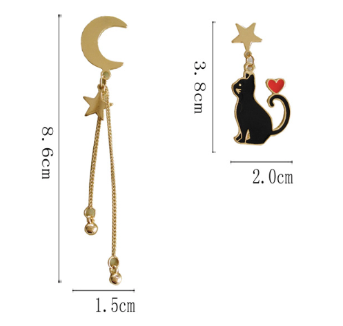 Luninana Earrings - Mismatch White Cat Earrings YBY007