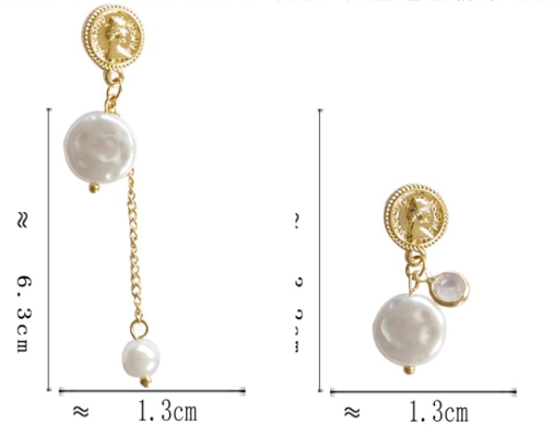 Luninana Earrings - Classic Coin Pearl Earrings YBY008