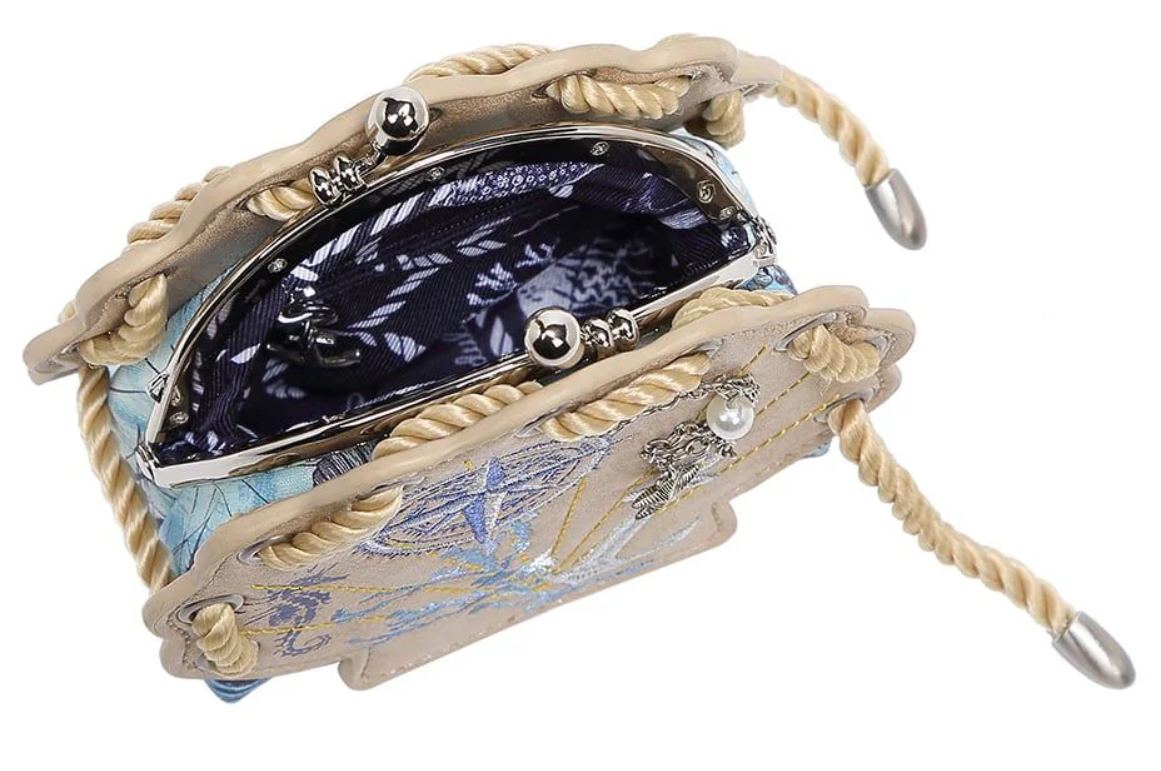 Vendula English Coast Scrapbook Shell Clipper Purse