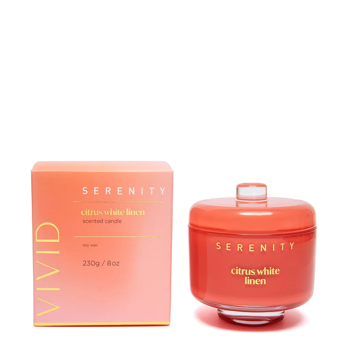 SERENITY VIVID - Citrus White Linen Candle 230g