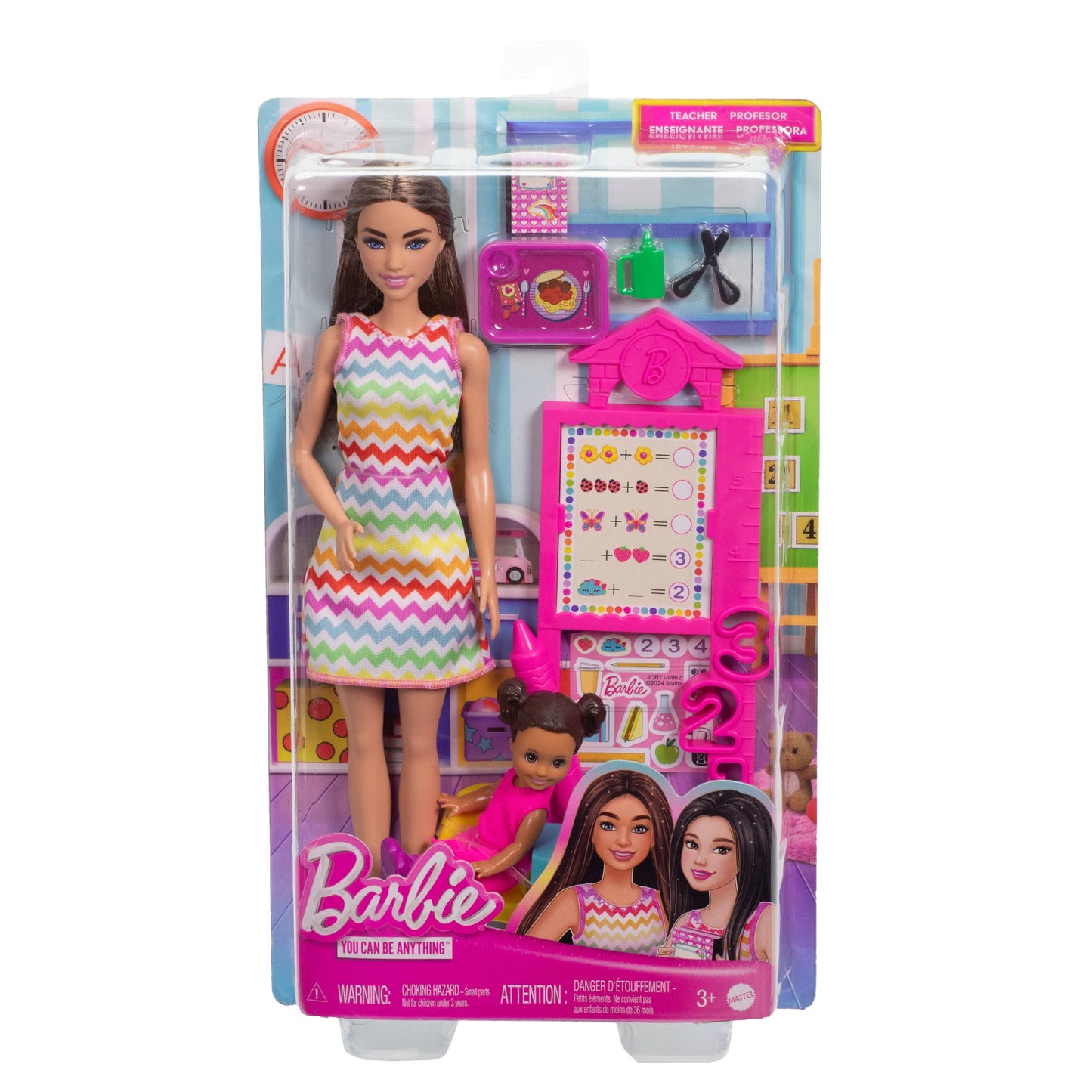 Barbie Poupée enseignante, Brunette, Tout-Petit et Accessoires