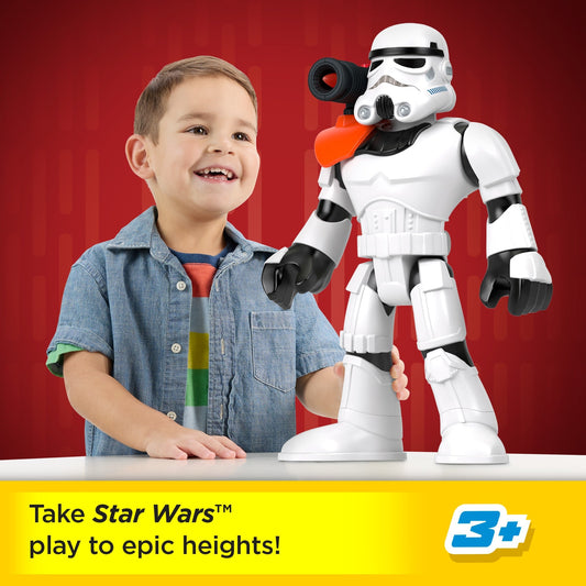 Imaginext Star Wars Stormtrooper Xxl Figure, 16+ Inch Tall Poseable Toy With Launcher