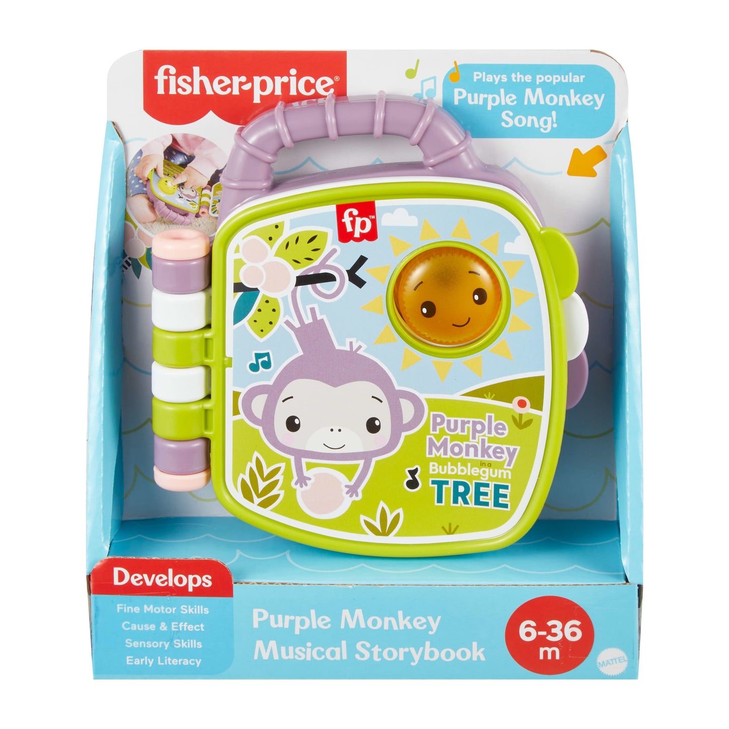 Fisher-Price Livre Interactif Singe Violet, Avec Lumières et Sons