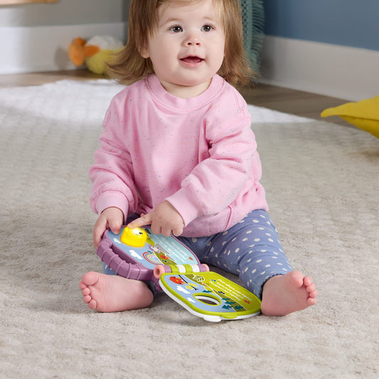 Fisher-Price Livre Interactif Singe Violet, Avec Lumières et Sons