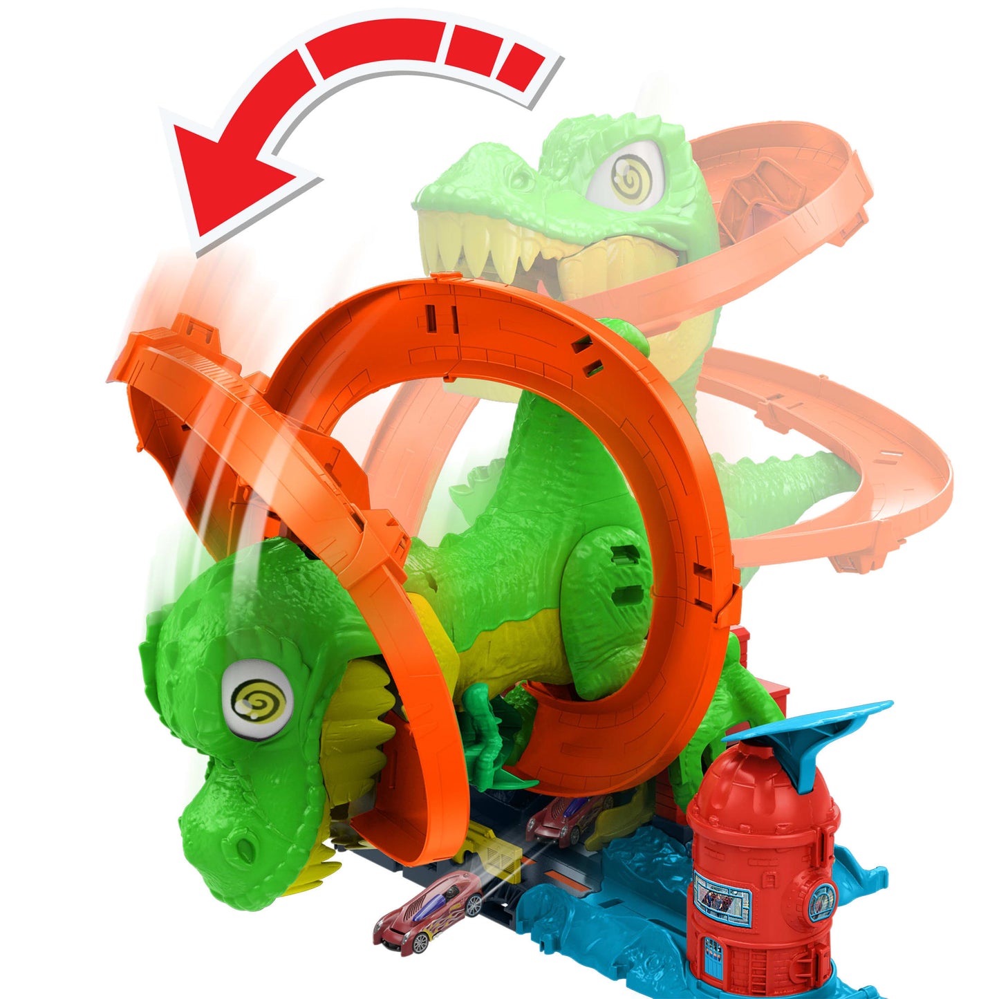 Hot Wheels Ville Échelle1:64 Coffret T-Rex Bataille de Feu