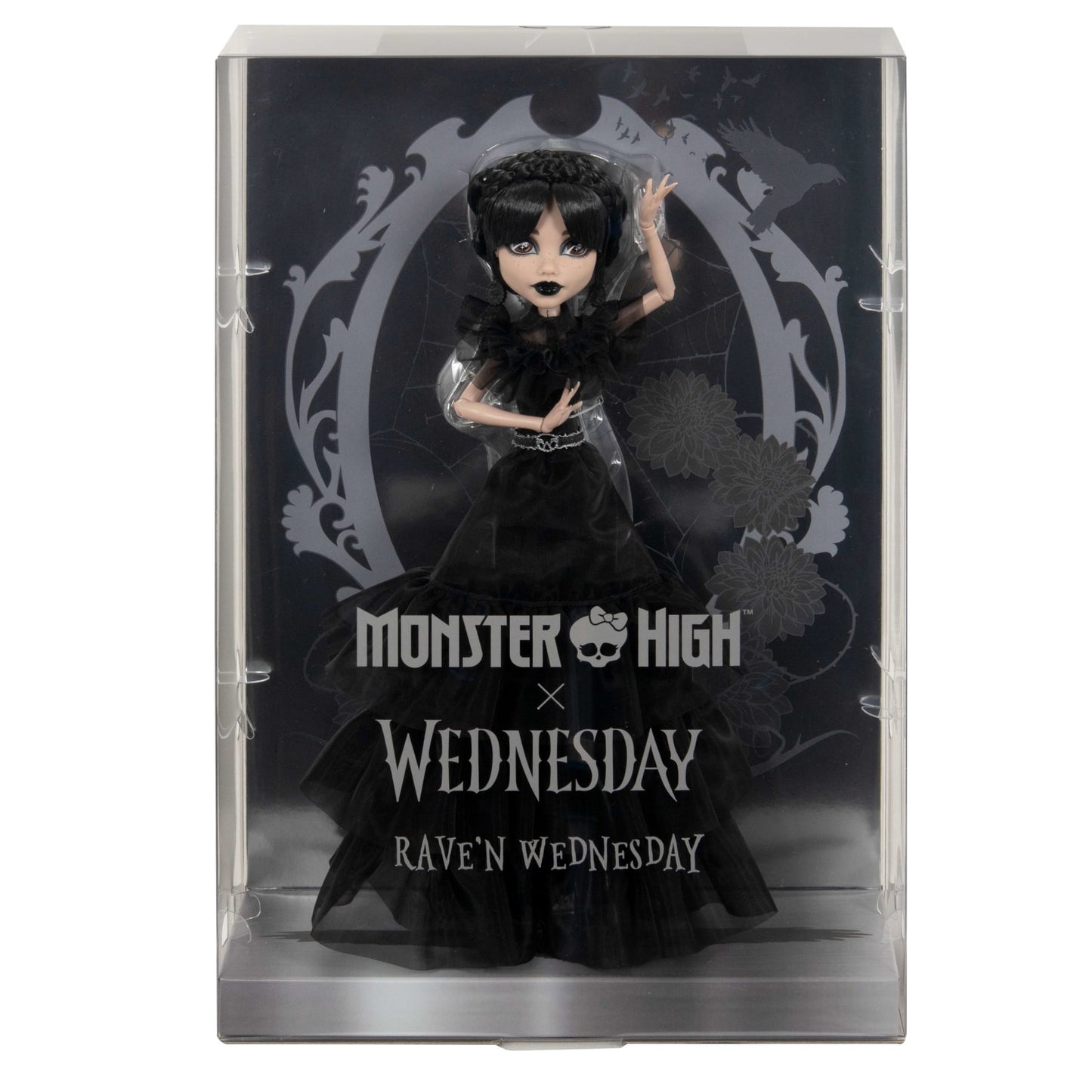 Monster High Wednesday Collectible Doll, Rave’N Wednesday in Black Gown inspired By Dance Scene
