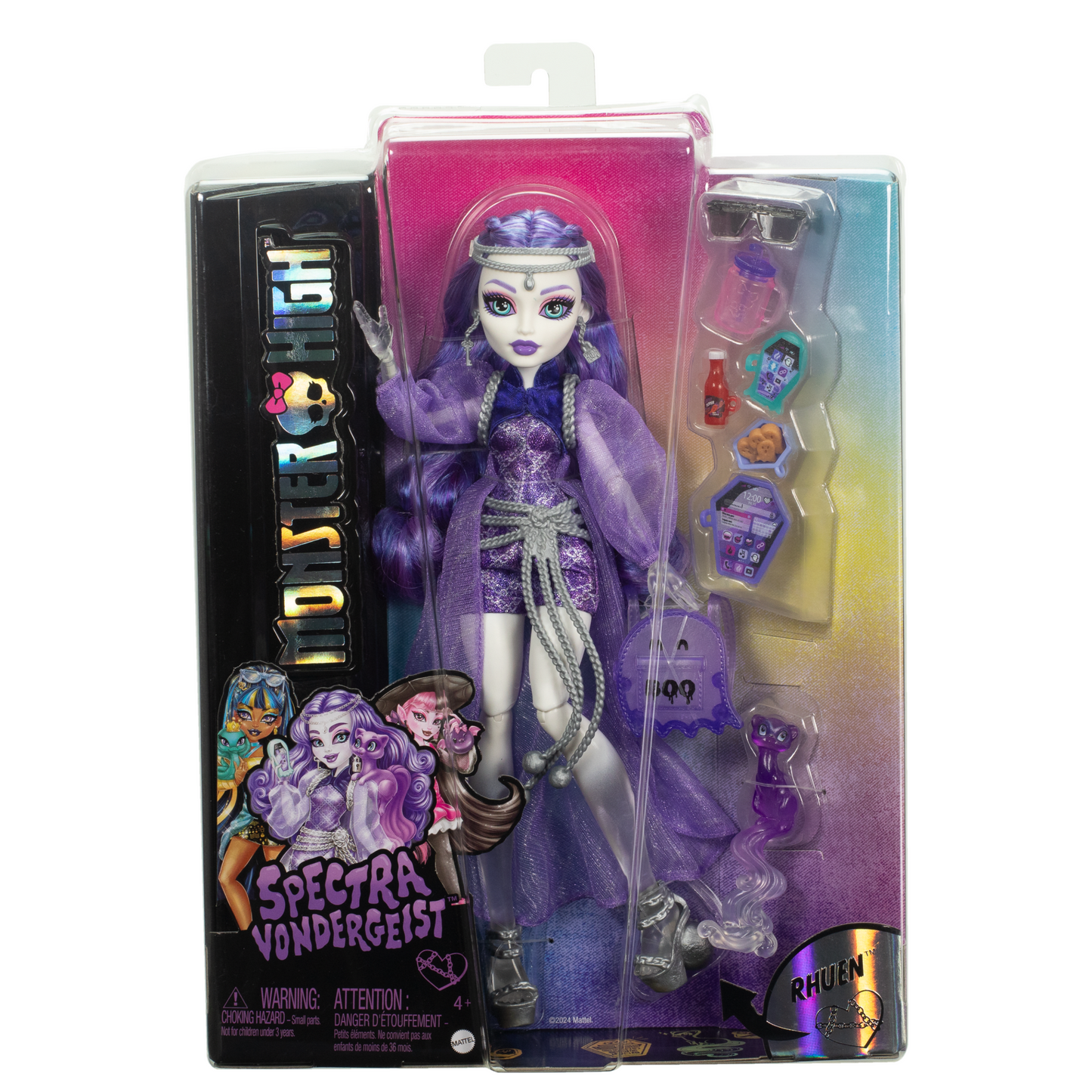 Monster High-Spectra Vondergeist-Poupée, Furet Rhuen et Accessoires