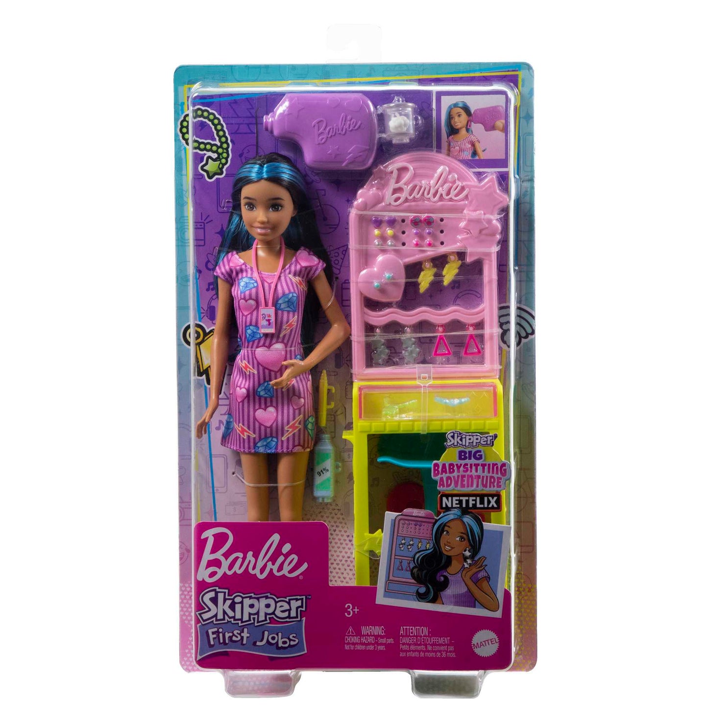 Barbie Toys, Skipper Doll And Ear-Piercer Set With Piercing Tool And Accessories, First Jobs