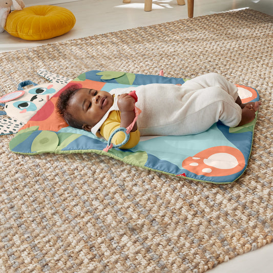 Fisher-Price Planet Friends Tapis D’Éveil Panda à Rouler, 2Jouets