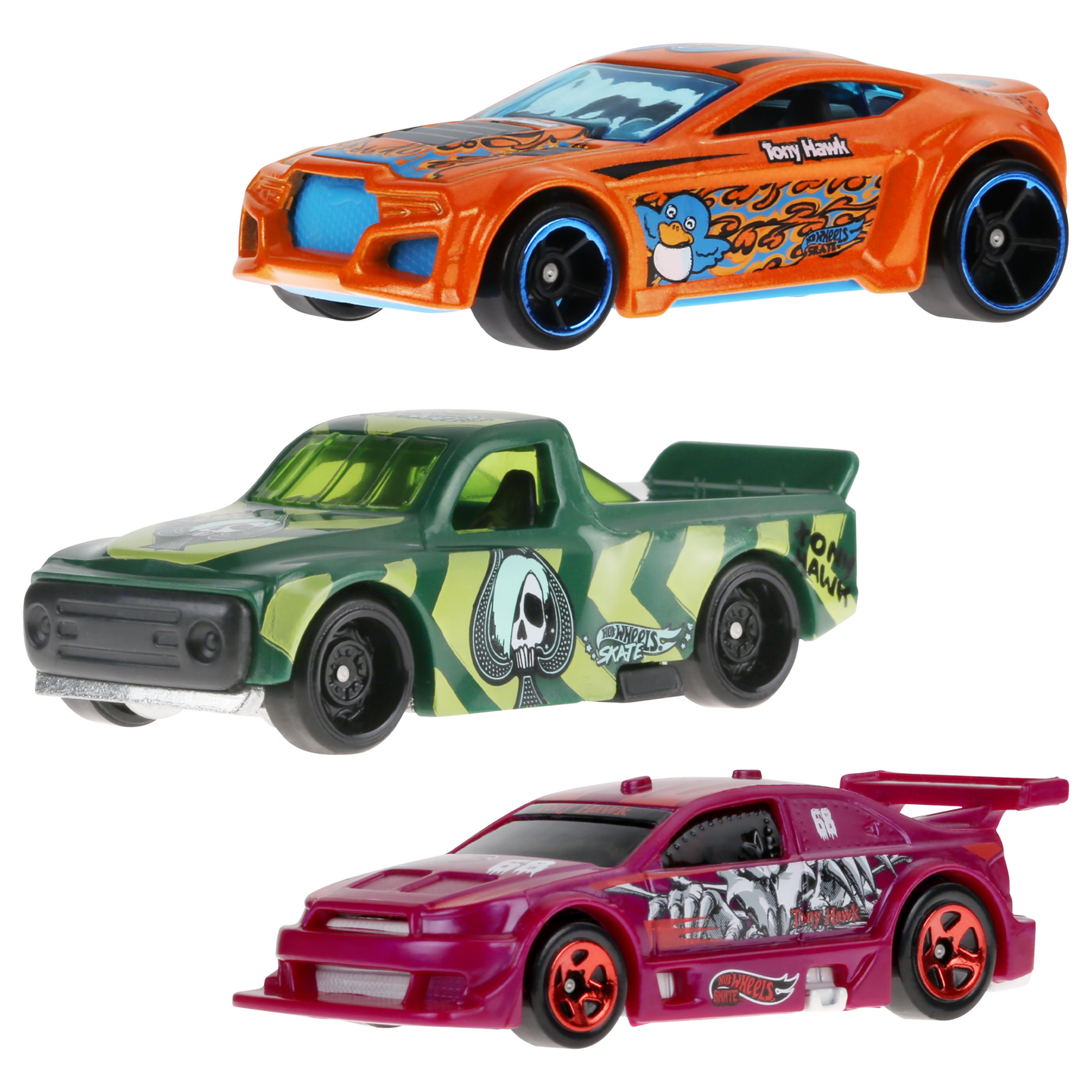 Hot Wheels Skate Vehículo de Juguete Patineta de Colección Halcón Morado y Blanco con Diecast