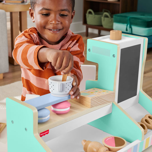 Fisher-Price® Coffret Café en Bois, 20Éléments en Bois