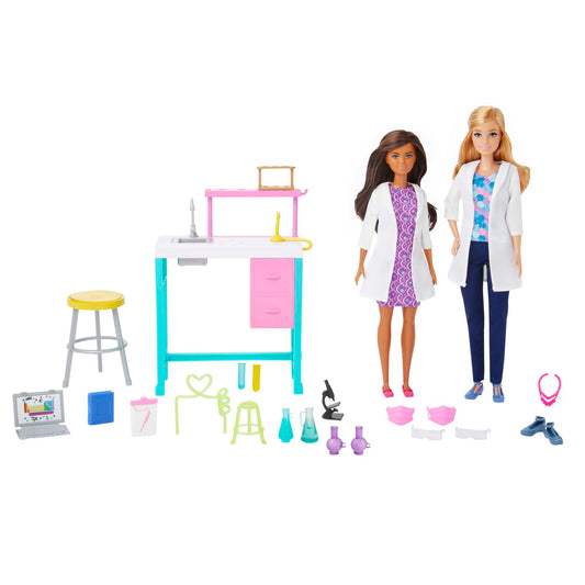 Barbie Science Lab Playset With 2 Dolls, Lab Bench And 10+ Accessories