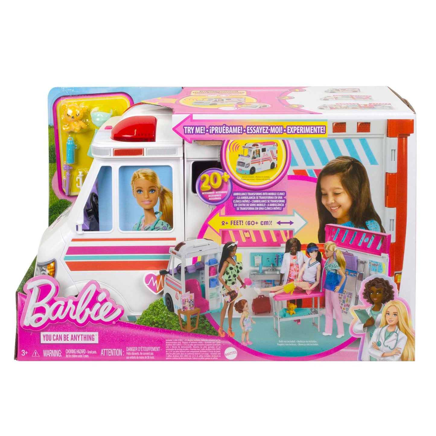 Barbie Toys, Transforming Ambulance And Clinic Playset, 20+ Accessories, Care Clinic