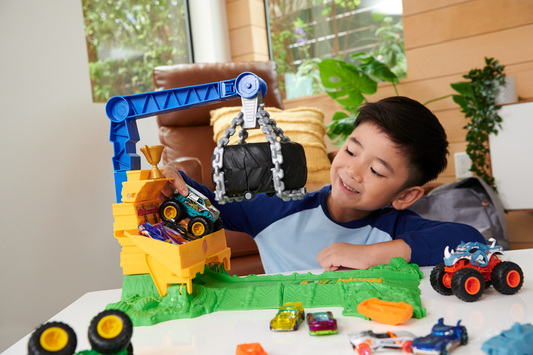Hw Monster Trucks Coffret de Jeu Défi à Plein Gaz Rhinomite