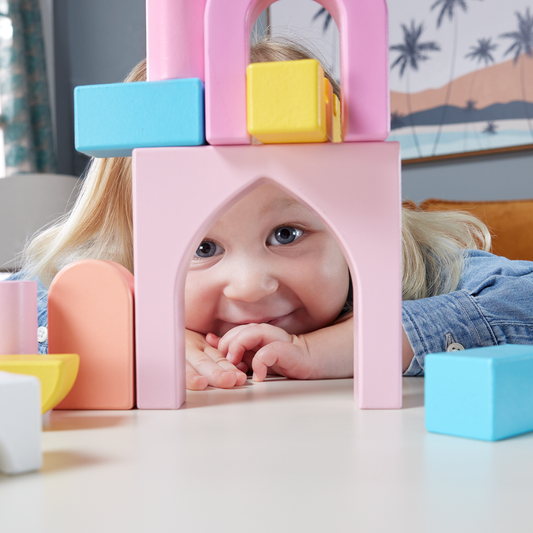 Fisher-Price Coffret Château de Blocs en Bois, 28Éléments en Bois
