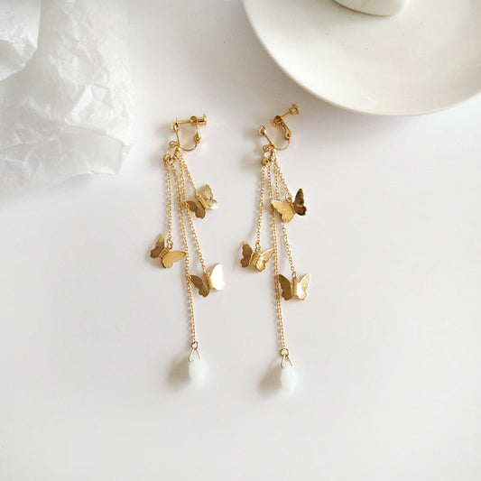Luninana Clip-on Earrings - Golden Butterflies YBY005