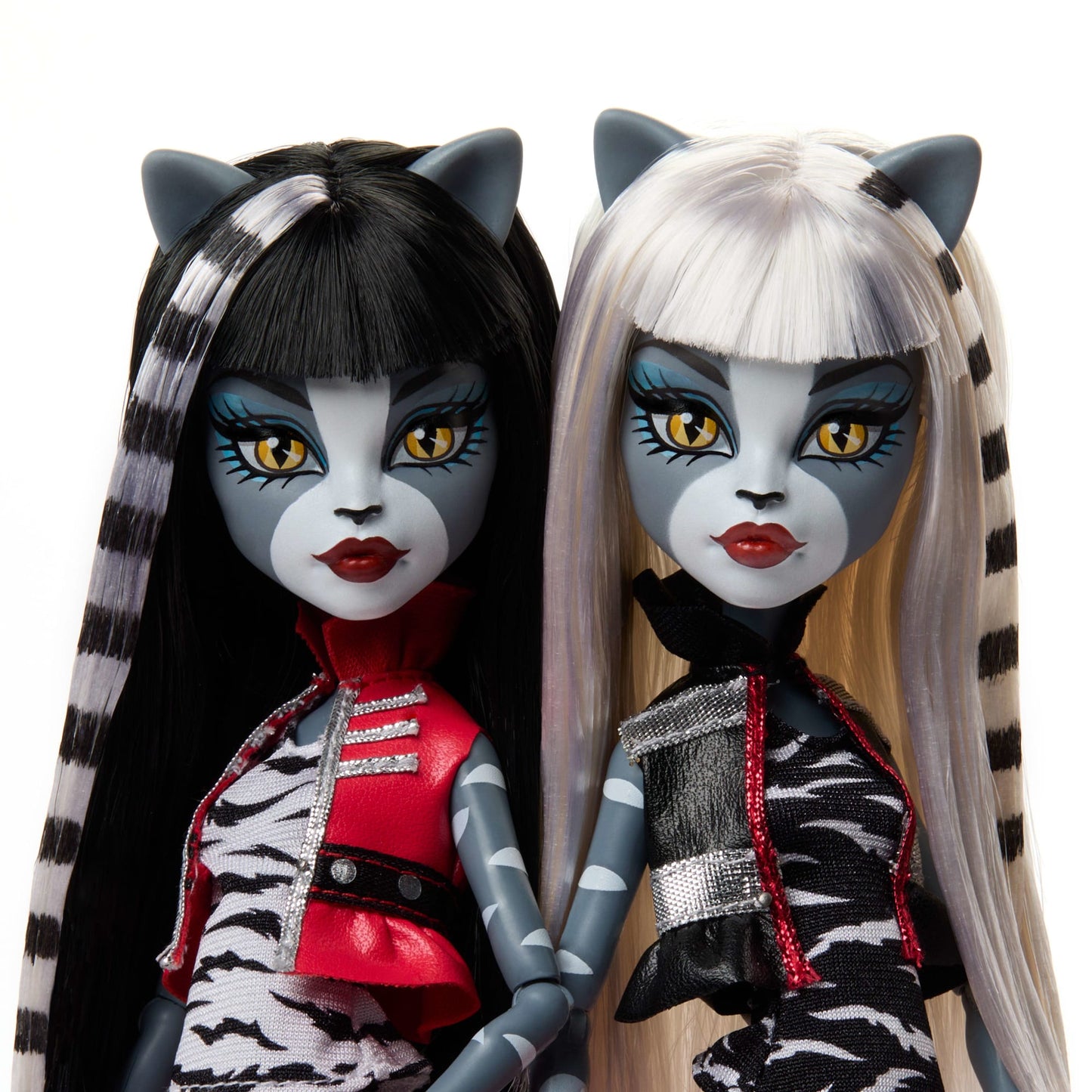 Monster High Boo-Riginal Creeproduction Meowlody And Purrsephone Dolls With Diary And Doll Stands