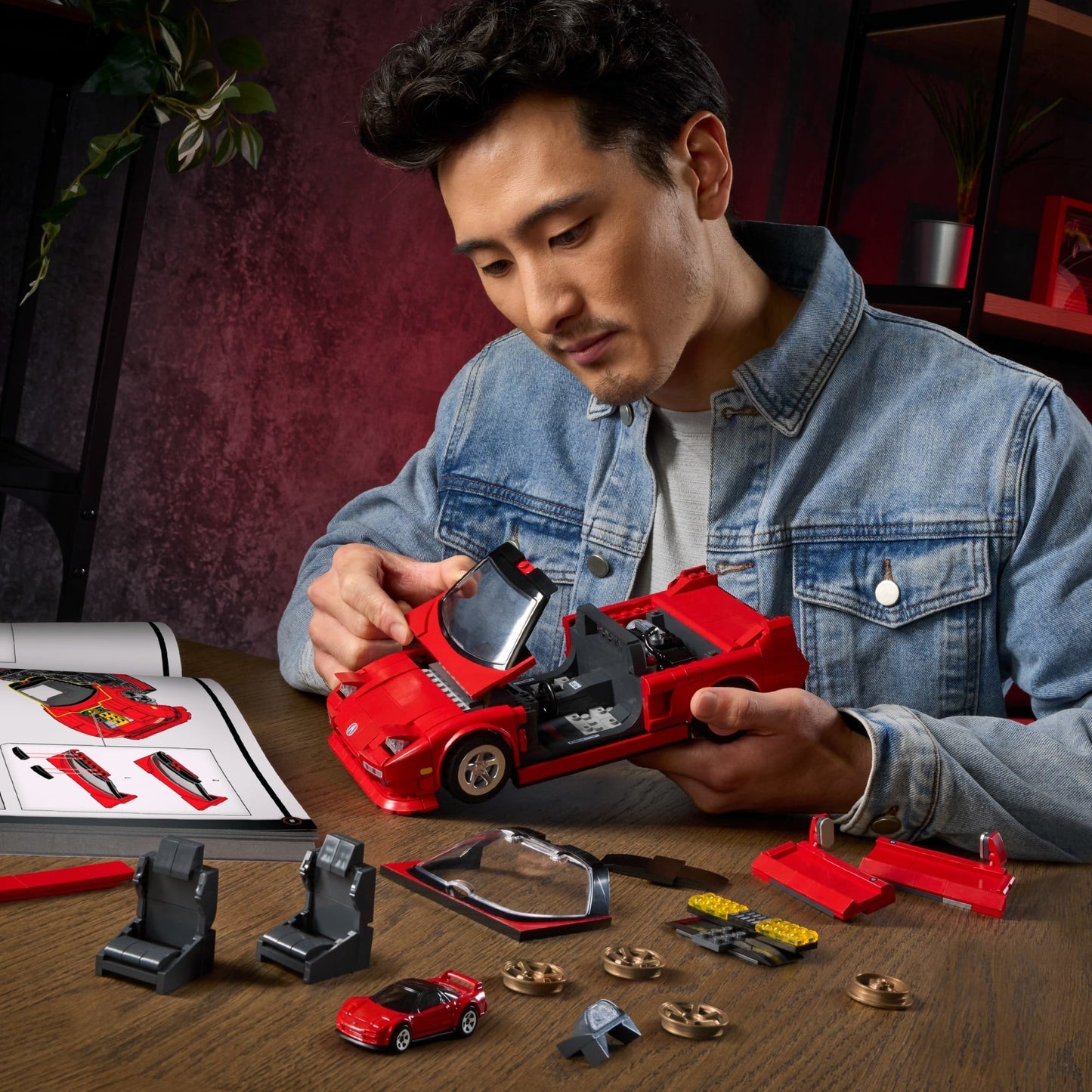Mattel Brick Shop Hot Wheels Acura Nsx 1990, Kit de Construction de Jouets 876 Pièces, de Collection