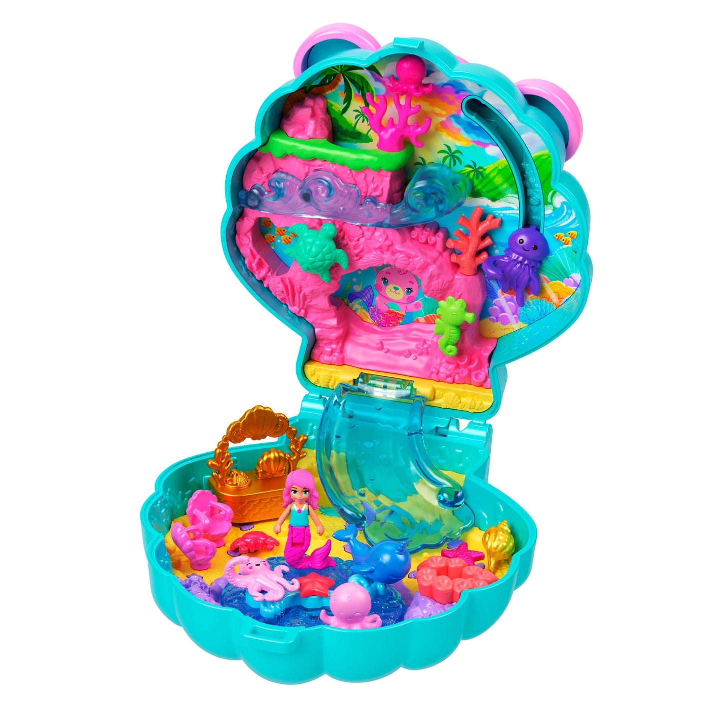 Polly Pocket Set de Juego Compacto Isla de Glitter