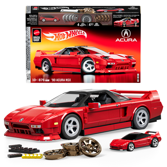 Mattel Brick Shop Hot Wheels ’90 Acura NSX Building Toy (876 Pieces), for Collectors