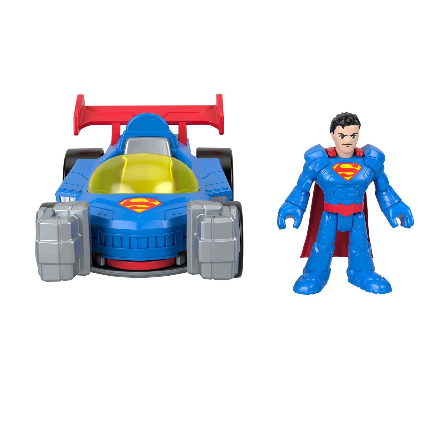 Fisher-Price Imaginext DC Super Friends Metal Force Supermobile Toy Car & Superman Action Figure Set