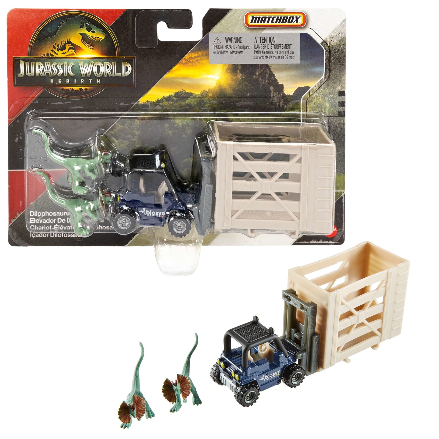 Matchbox Vehículo de Juguete Jurassic World Transportador Dinosaurios