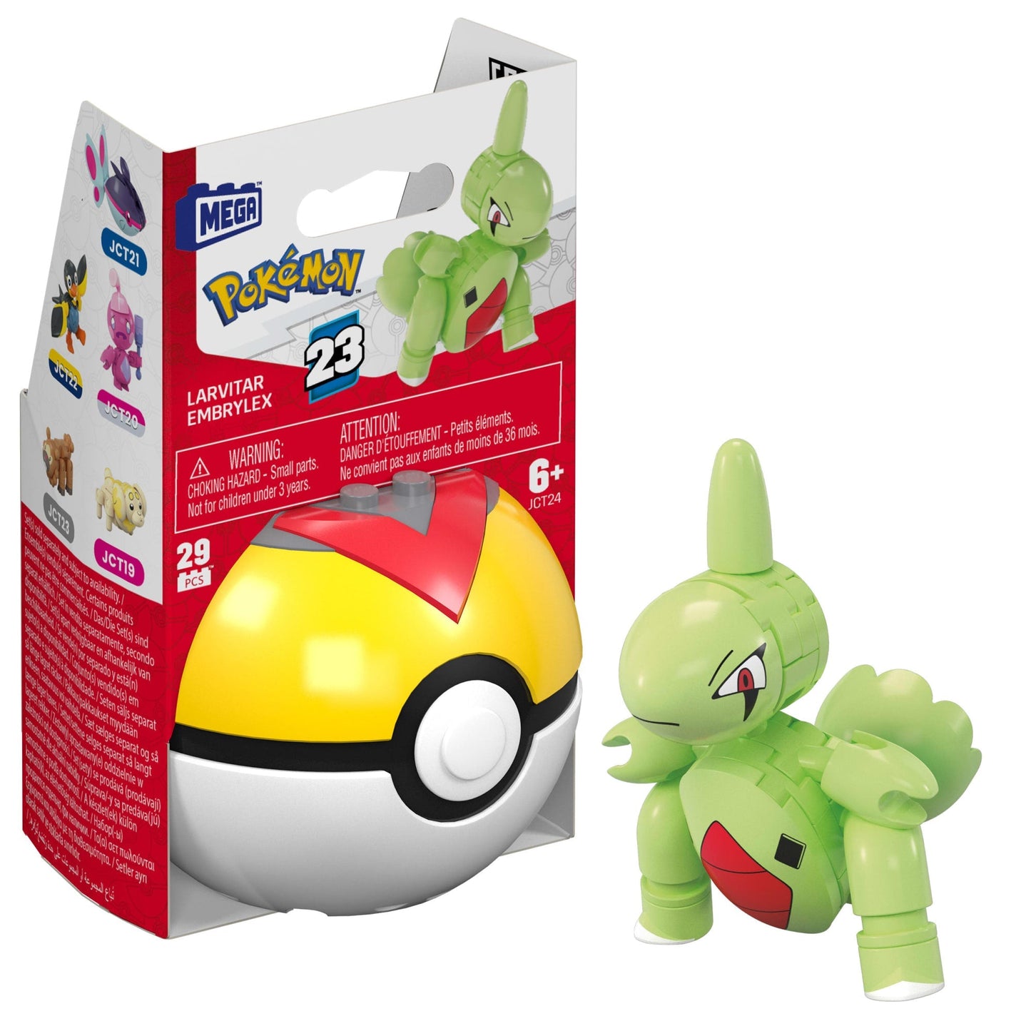 MEGA Pokémon Juguete de Construcción Pokébola Coleccionable Larvitar