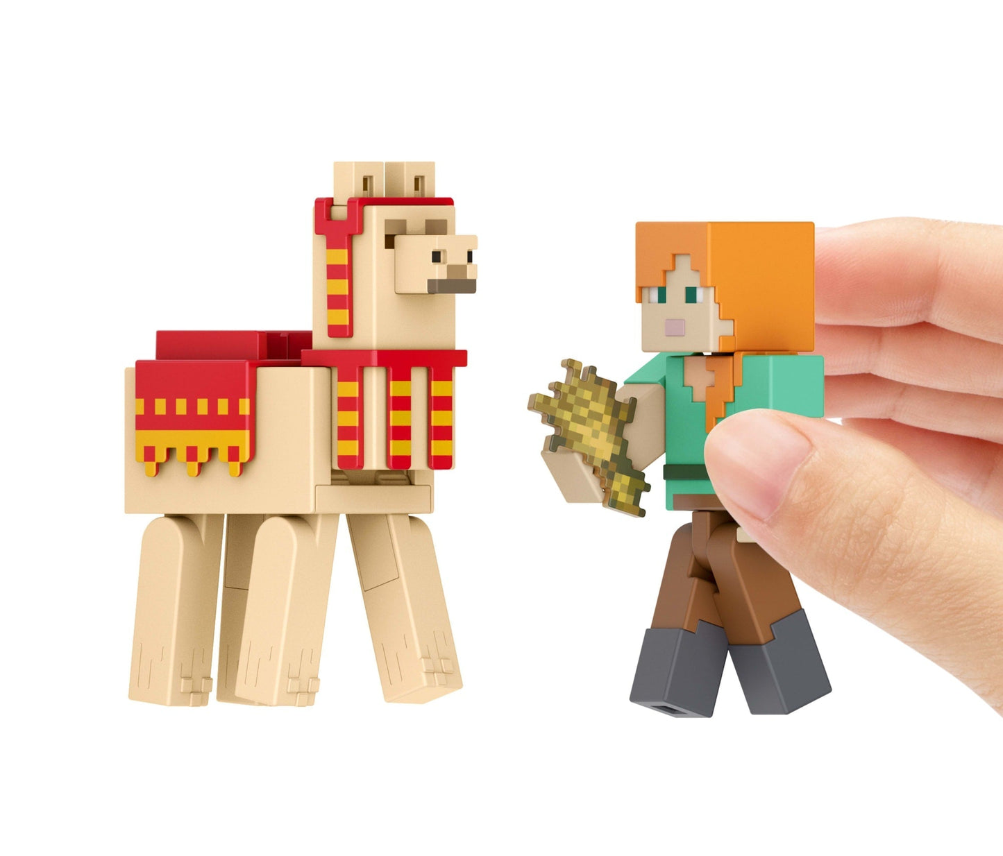 Minecraft Vanilla Figura de Ação Alex e Lhama