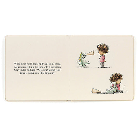 Jellycat Book The Not So Scary Dinosaur (Douglas the Dino) 19cm