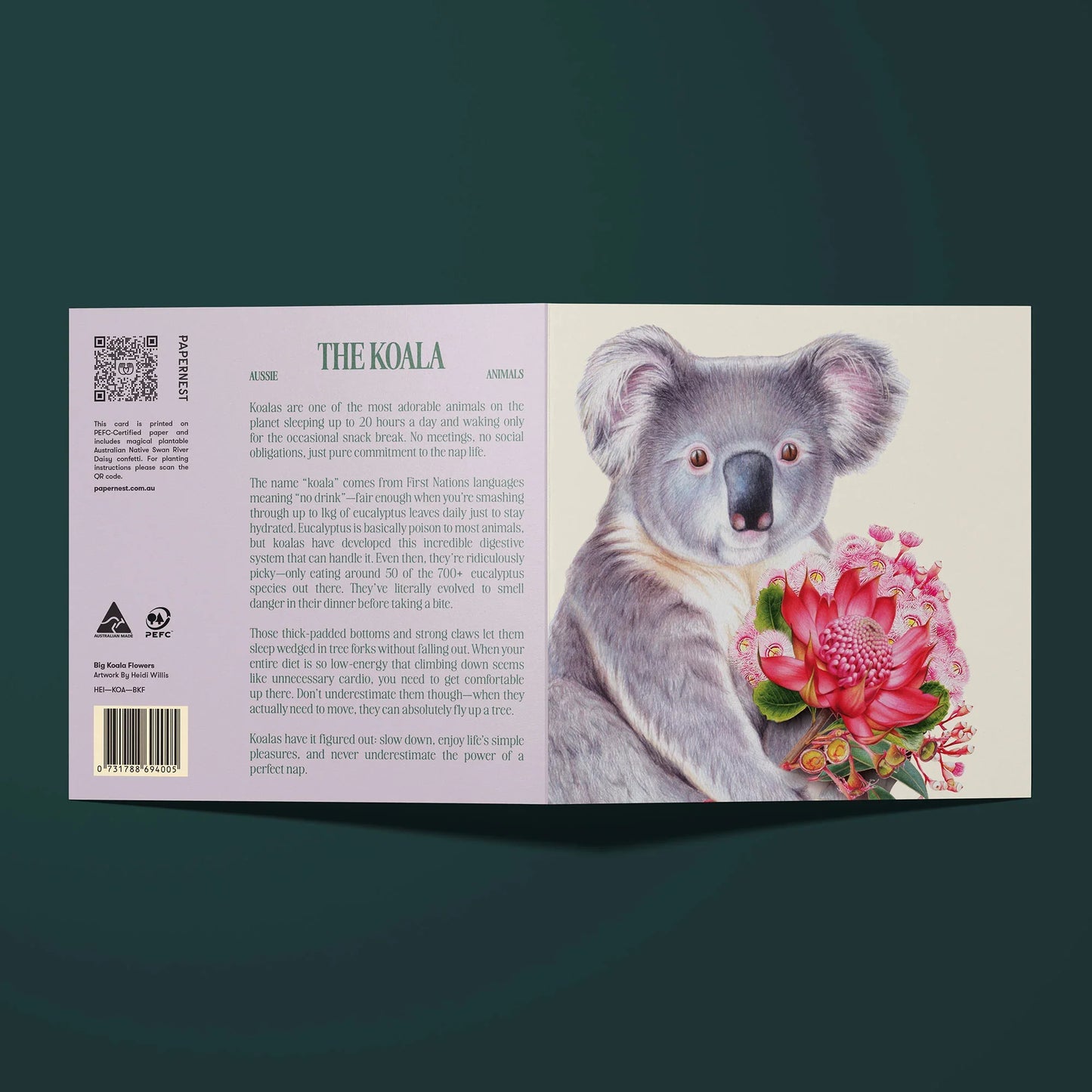 Papernest Big Koala Flowers Card