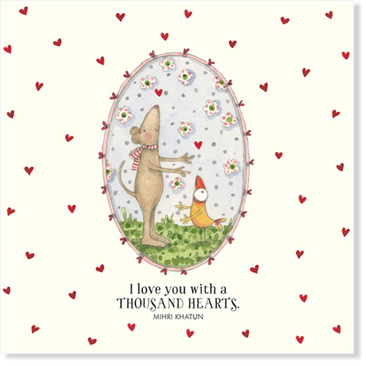 Affirmations - Twigseeds Love Card - I love you with a thousand hearts - K37