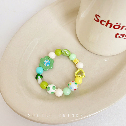 Luninana Bracelet - Vibrant Floral Green Bracelet BLB002