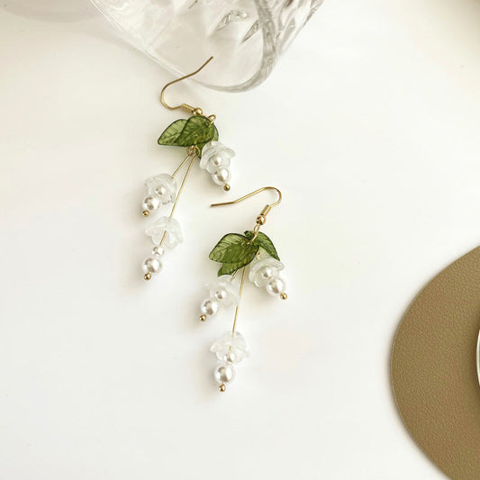 Luninana Earrings - Tassel White Bluebell Flowers Earrings YBY058