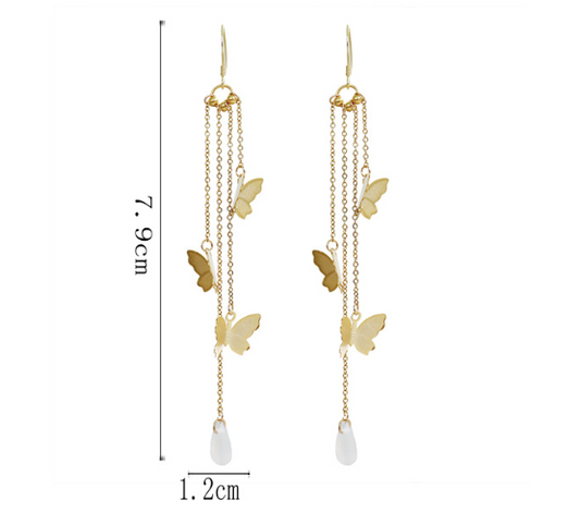 Luninana Earrings -  Golden Butterflies Earrings YBY006