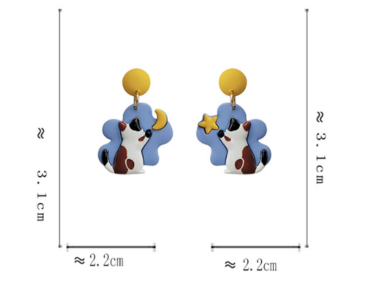 Luninana Earrings - A Night with Calico Cat Earrings YBY088