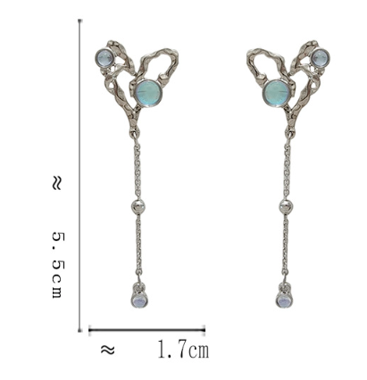 Luninana Earrings - Silver Heart With Stone YBY074