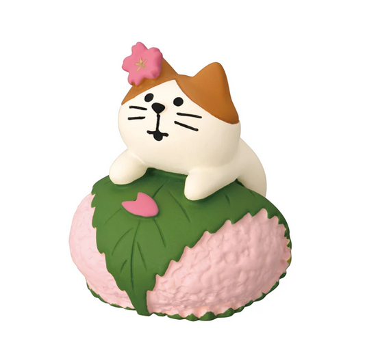 Decole Concombre Figurine - Sakura Viewing Party - Sakura Mochi Wrapped Cat