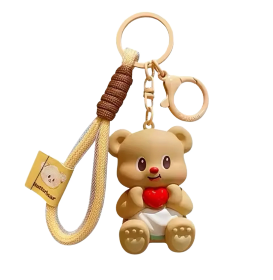 Funism Butterbear Keychain-Sitting with heart