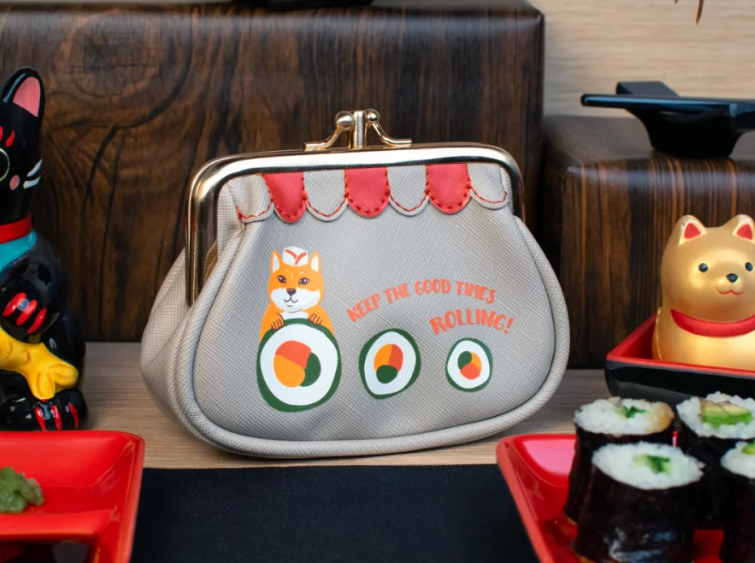 Vendula Sushi - Grey Edition Clipper Coin Purse