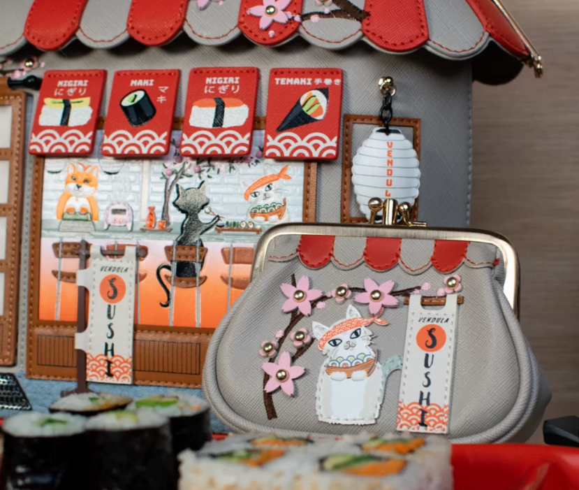 Vendula Sushi - Grey Edition Clipper Coin Purse