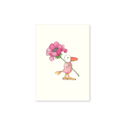 Affirmations - Twigseeds Mini Card - Bird with Flower - T341