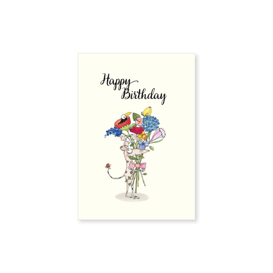 Affirmations - Twigseeds Mini Birthday Card -  Bunch of flowers - T353