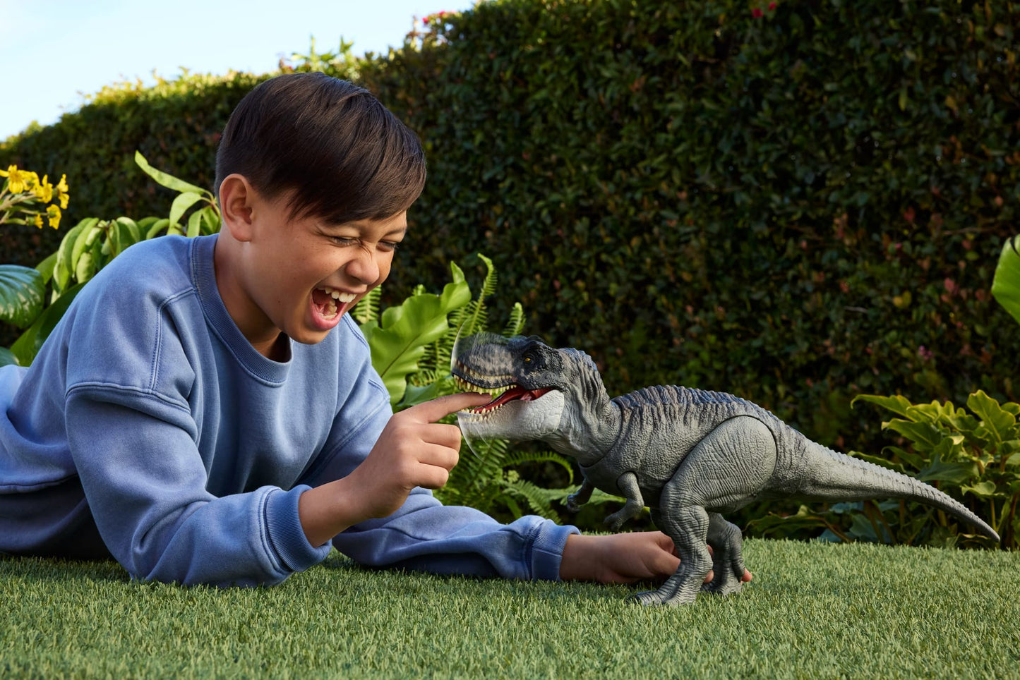 Jurassic World Dinossauro de Brinquedo Rebirth T-Rex Mordida Destruidora