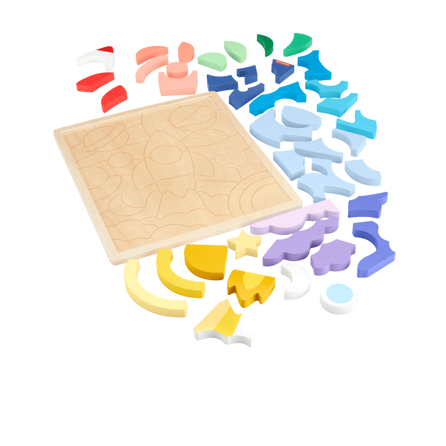 Fisher-Price Brinquedo para Bebês Quebra-cabeça de Madeira do Espaço
