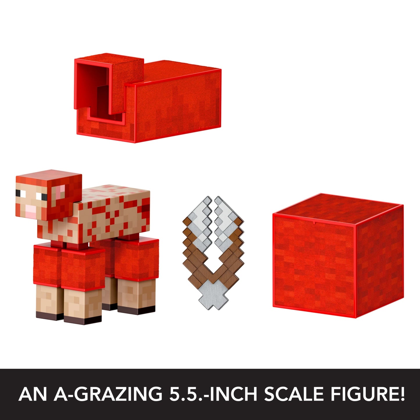 Minecraft Diamond Level Sheep Action Figure & 3 Accessories, 5.5-inch Collector Scale