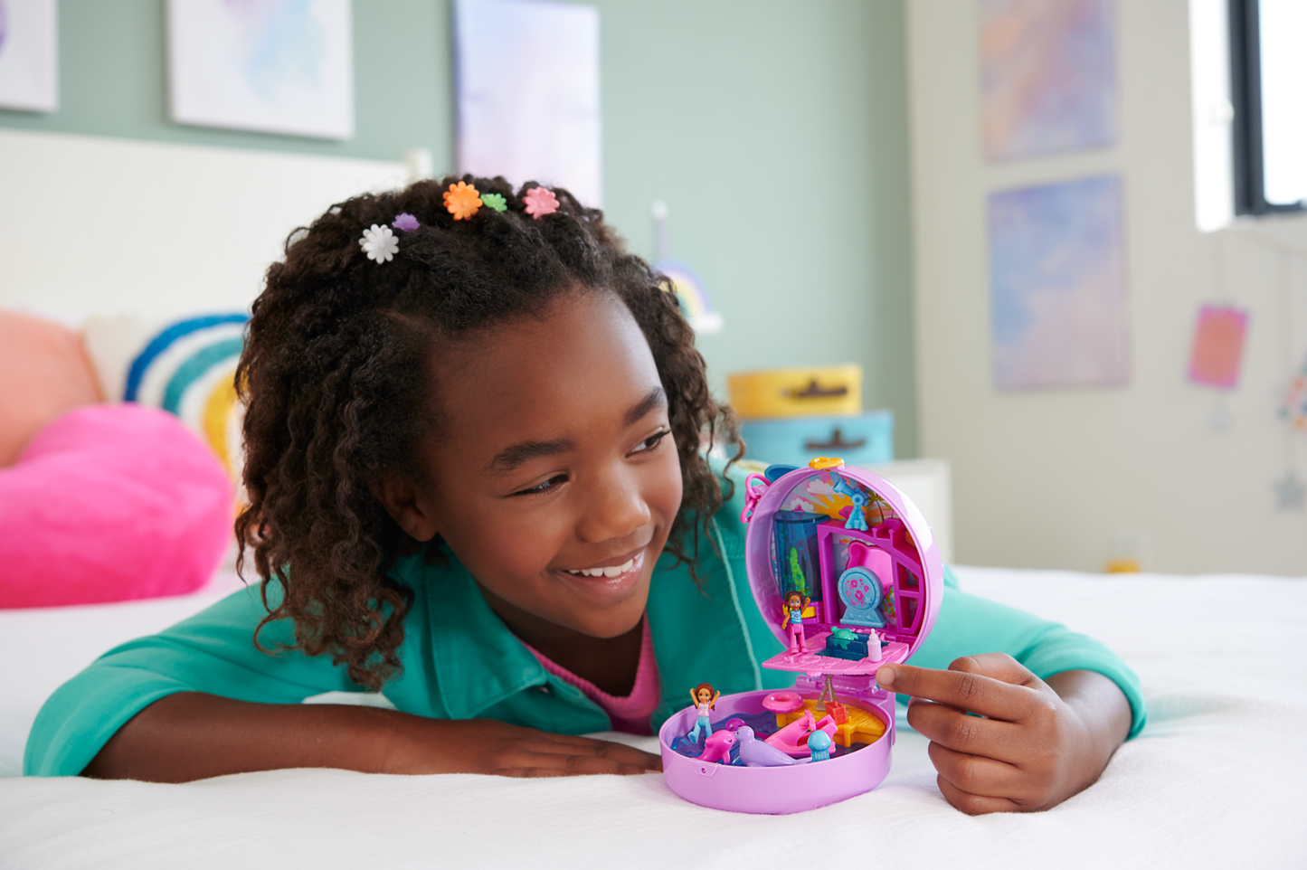 Polly Pocket  Coffret  Sauvetage du Dauphin, 2Micro-Poupées, Anim.