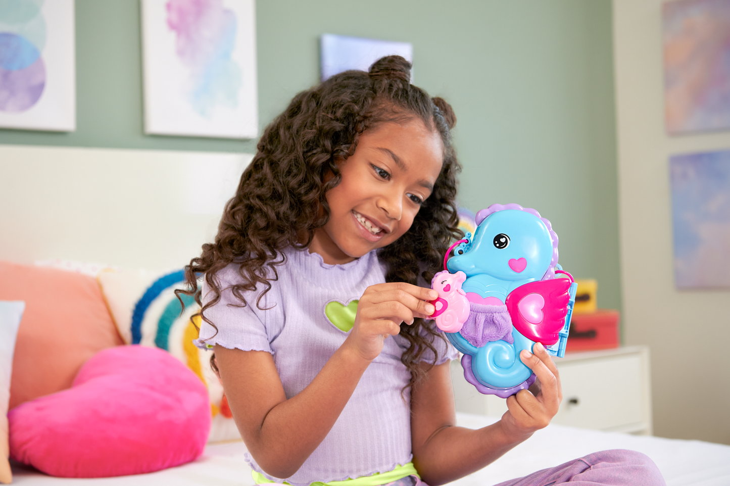 Polly Pocket  Sac à Main Hippocampes Papa et Moi, 2Micro-Poupées